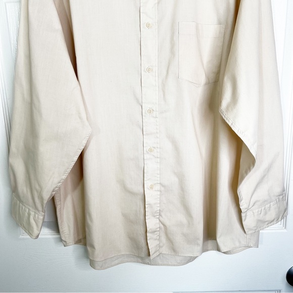 Mazzoni Long Sleeve Button Down Dress Shirt in Cream Men’s Sz 18 1/2 - Picture 4 of 7